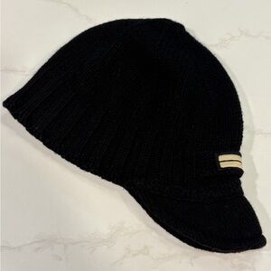 Stone Island Black Knit Hat with peak